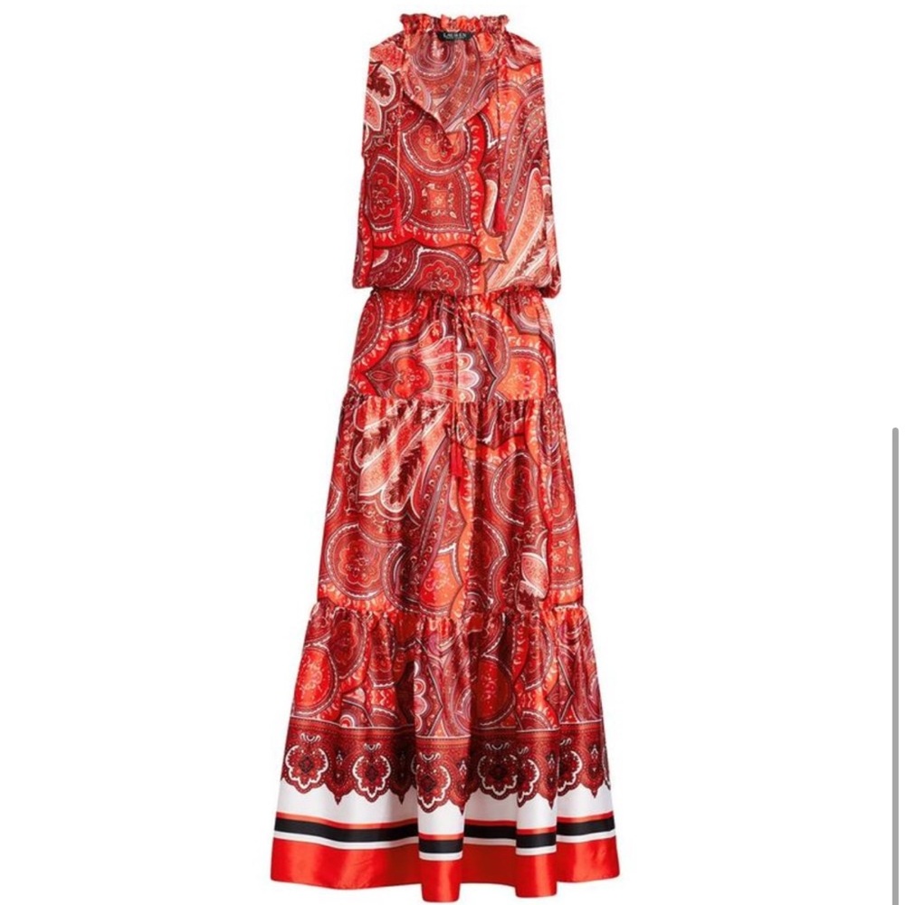 Ralph Lauren NWTs Red Paisley Maxi Dress. 👗 ❤️ - Picture 4 of 9